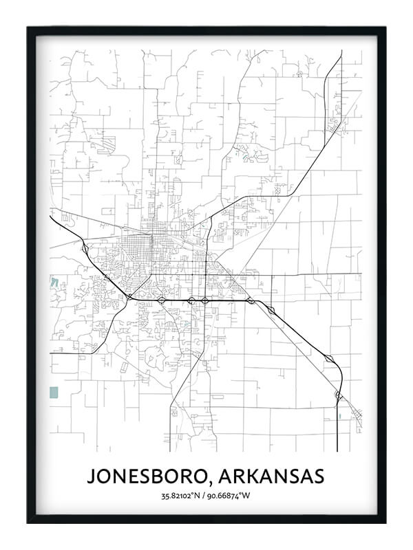 Jonesboro Map Poster Your City Map Art Positive Prints