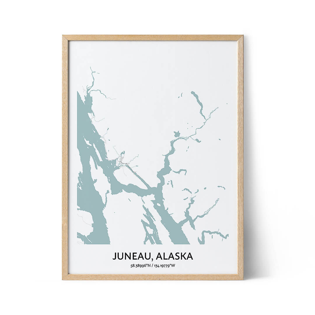 Juneau city map poster