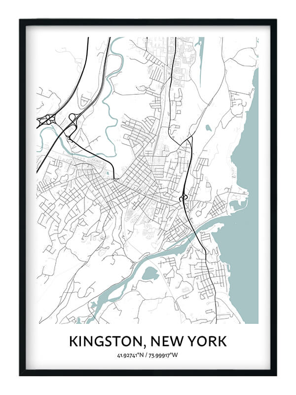 Kingston Map Poster - Your City Map Art - Positive Prints