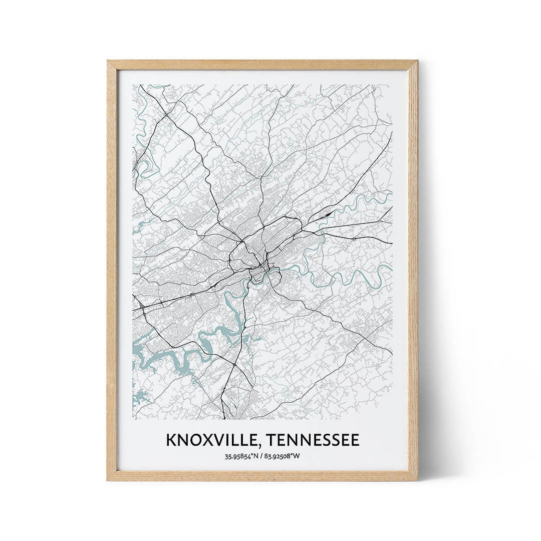 Knoxville city map poster