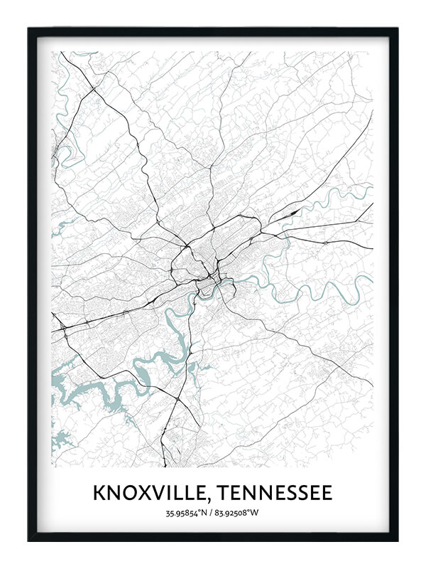 Knoxville Map Poster - Your City Map Art - Positive Prints