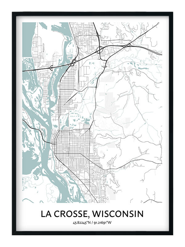 La Crosse Map Poster Your City Map Art Positive Prints