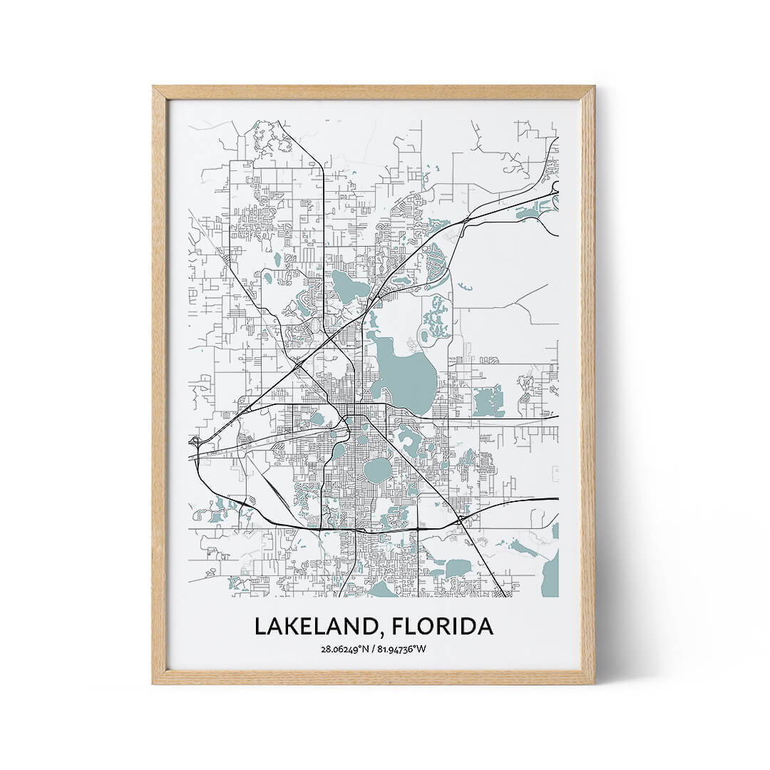 Lakeland Map Poster - Your City Map Art - Positive Prints