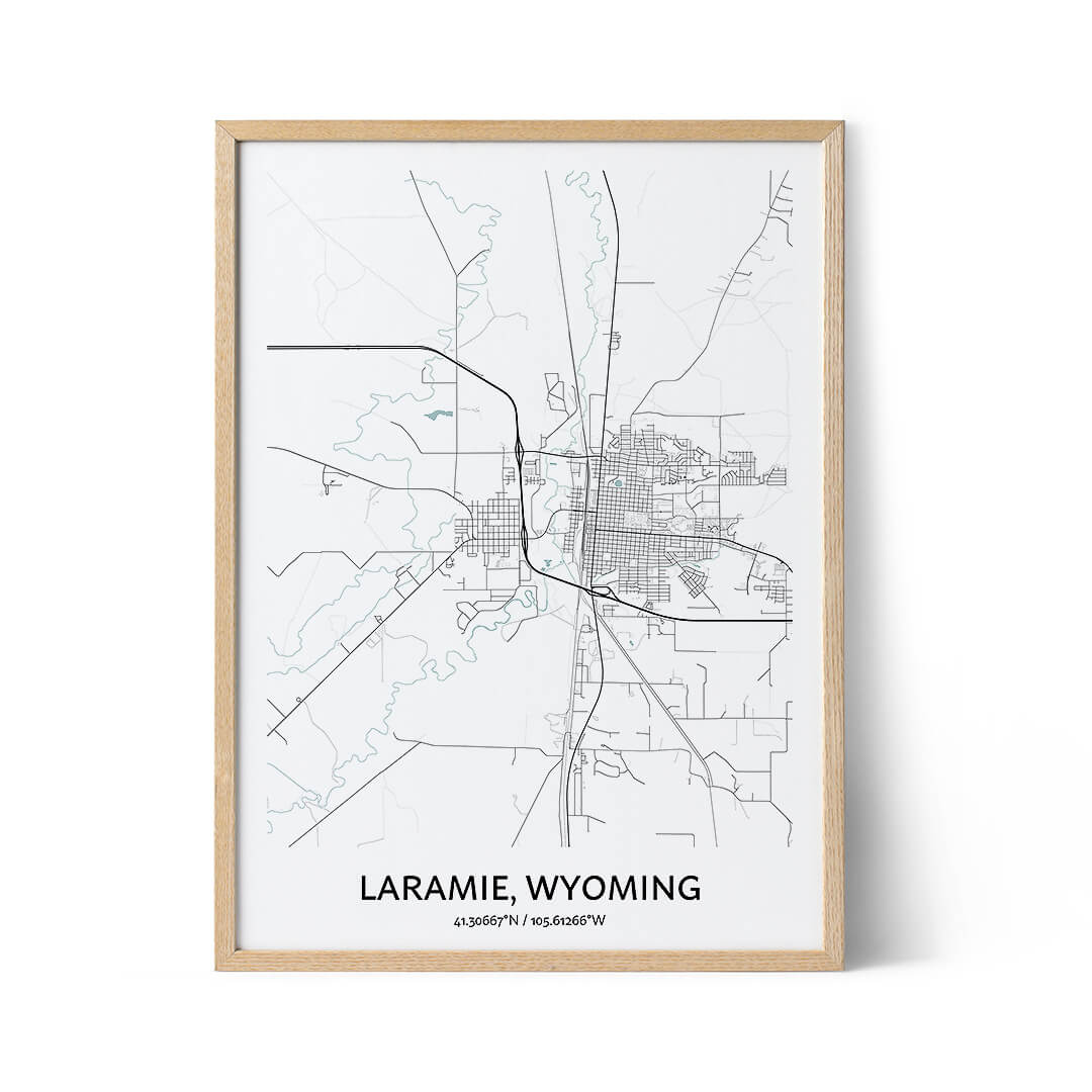 Laramie city map poster