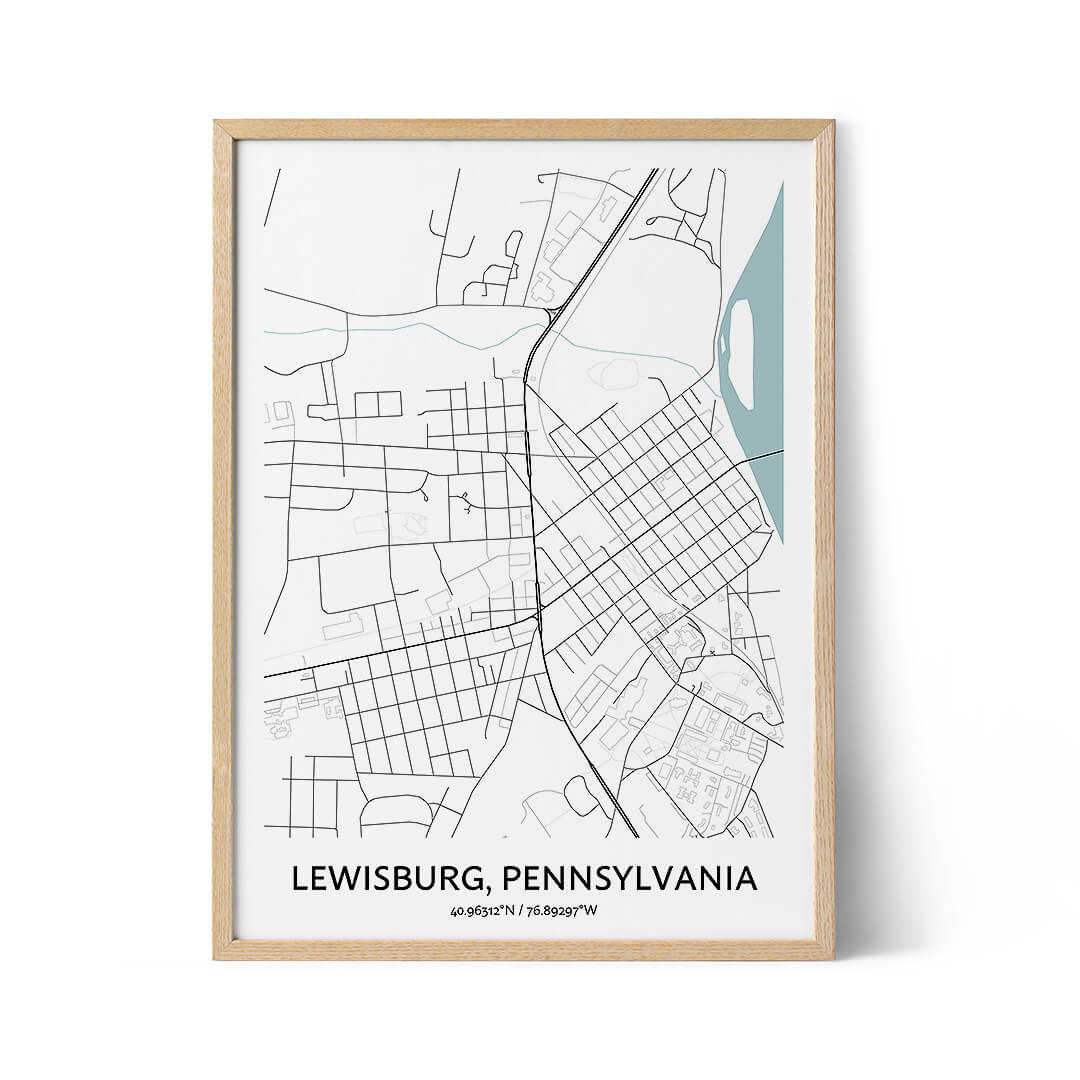 Lewisburg city map poster