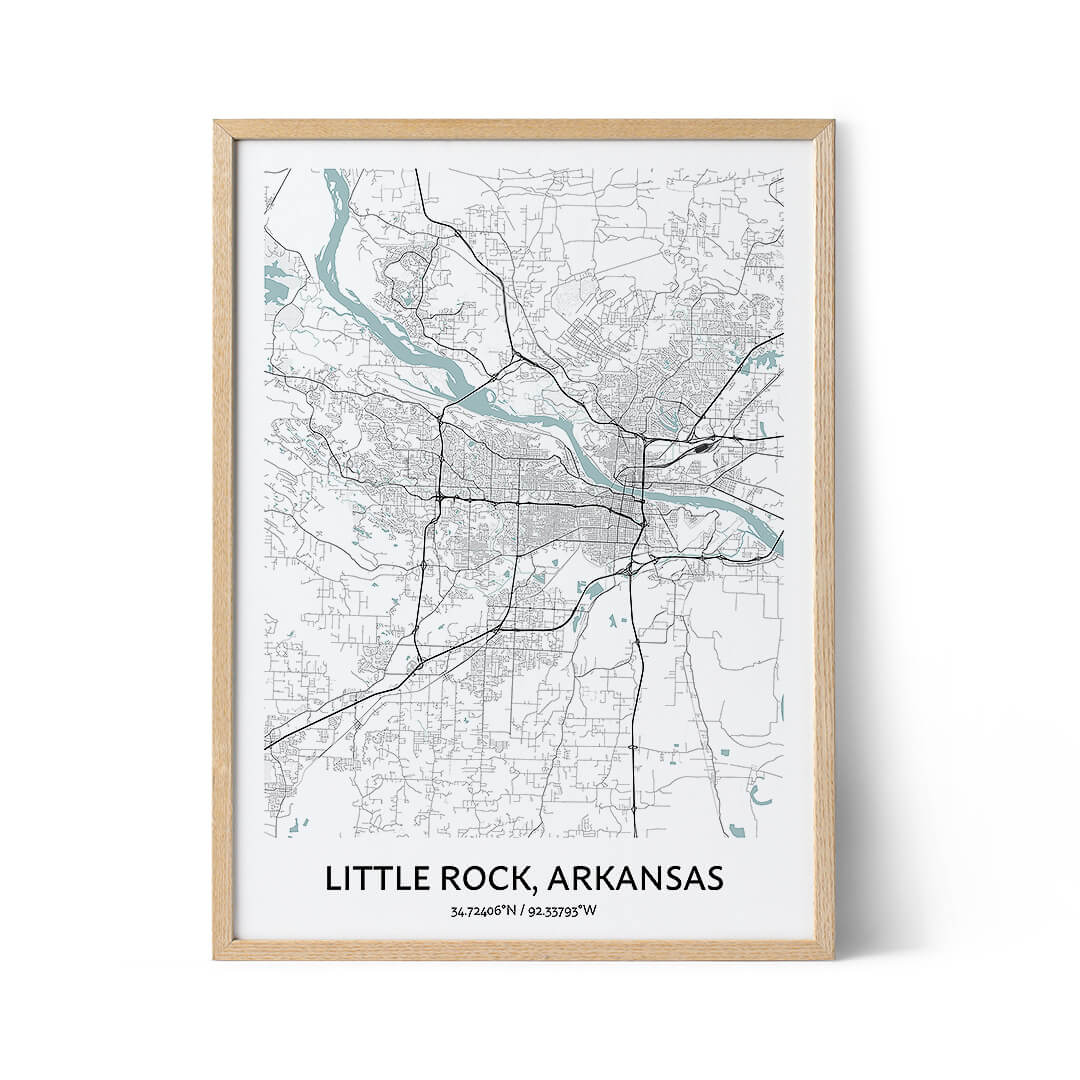 Little Rock city map poster