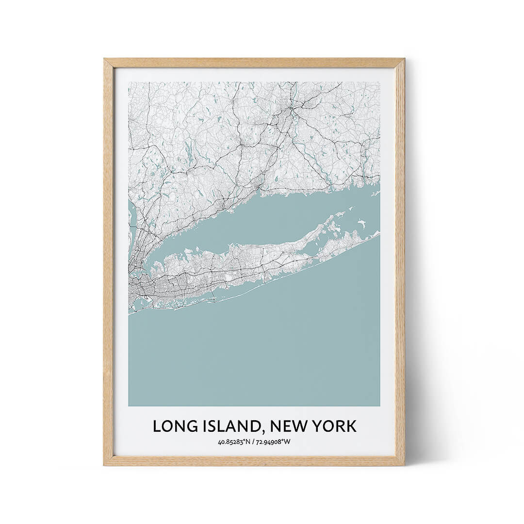 Long Island city map poster