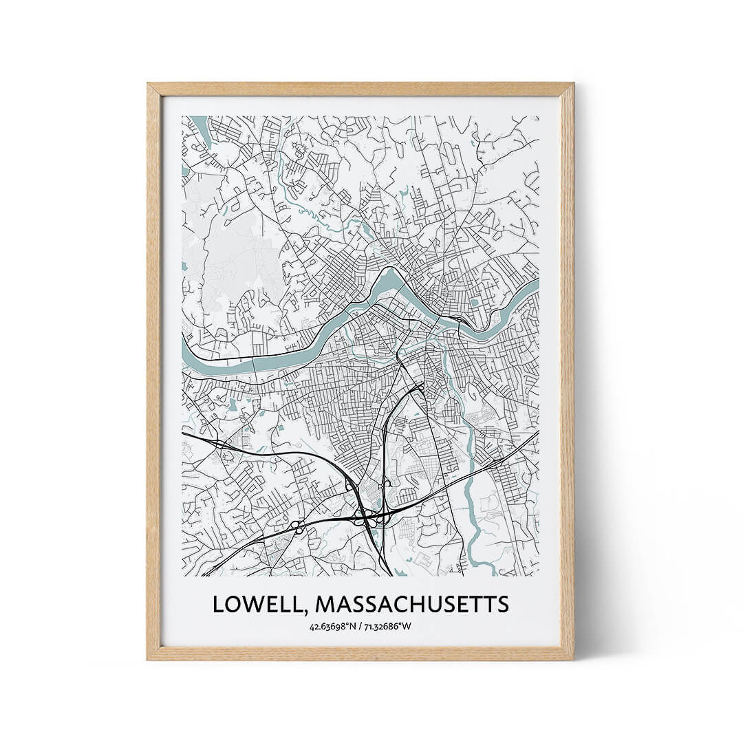 Lowell city map poster