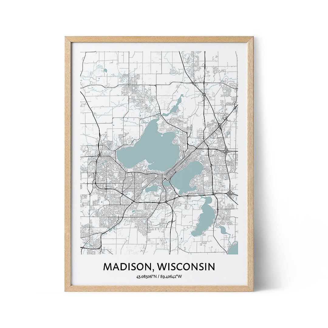 Madison city map poster