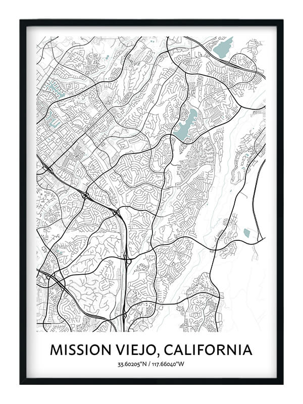 Mission Viejo Map Poster Your City Map Art Positive Prints   Mission Viejo Poster 