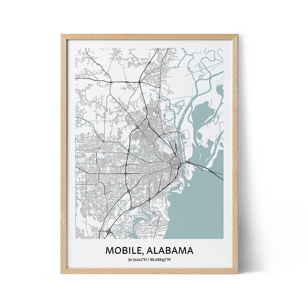 Mobile Map Poster - Your City Map Art - Positive Prints