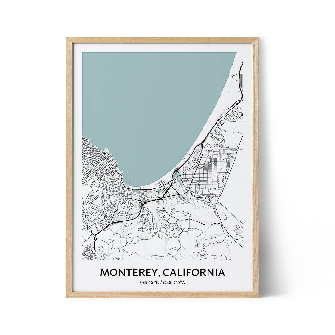 Monterey Map Poster - Your City Map Art - Positive Prints