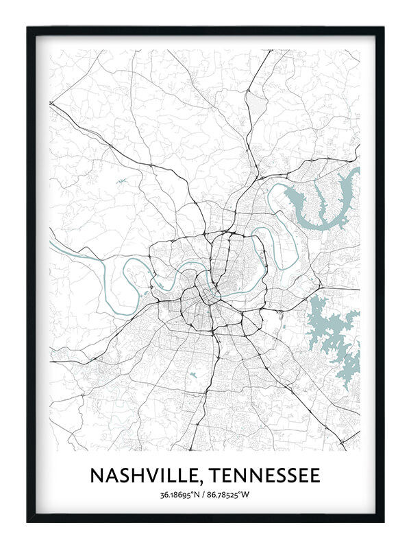 Nashville Map Poster - Your City Map Art - Positive Prints