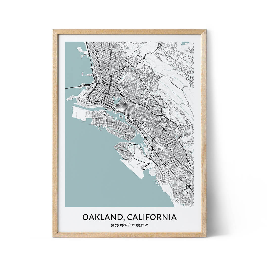Oakland city map poster