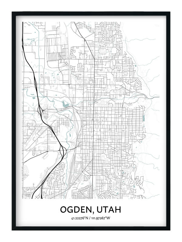 Ogden Map Poster - Your City Map Art - Positive Prints