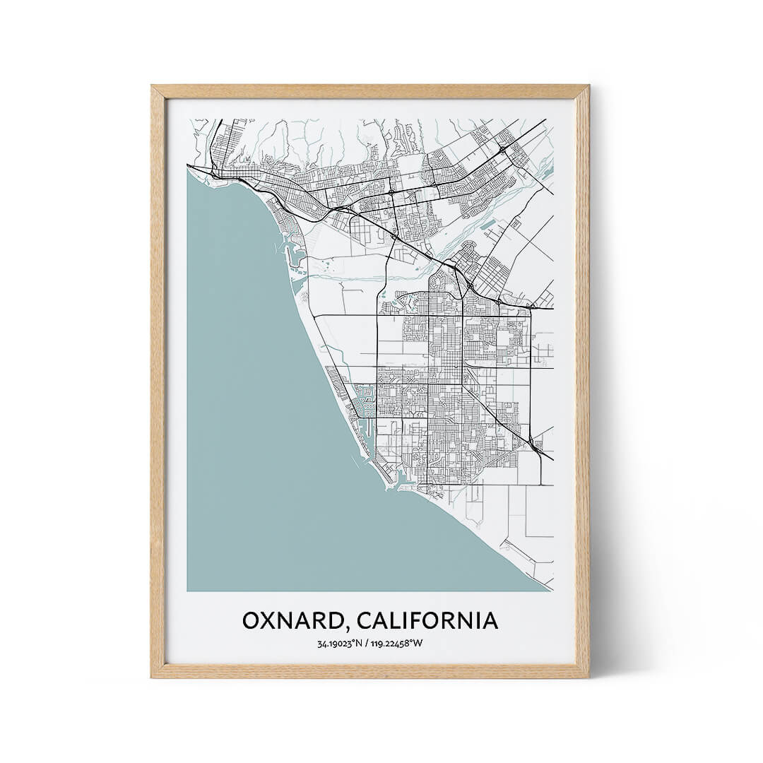 Oxnard city map poster