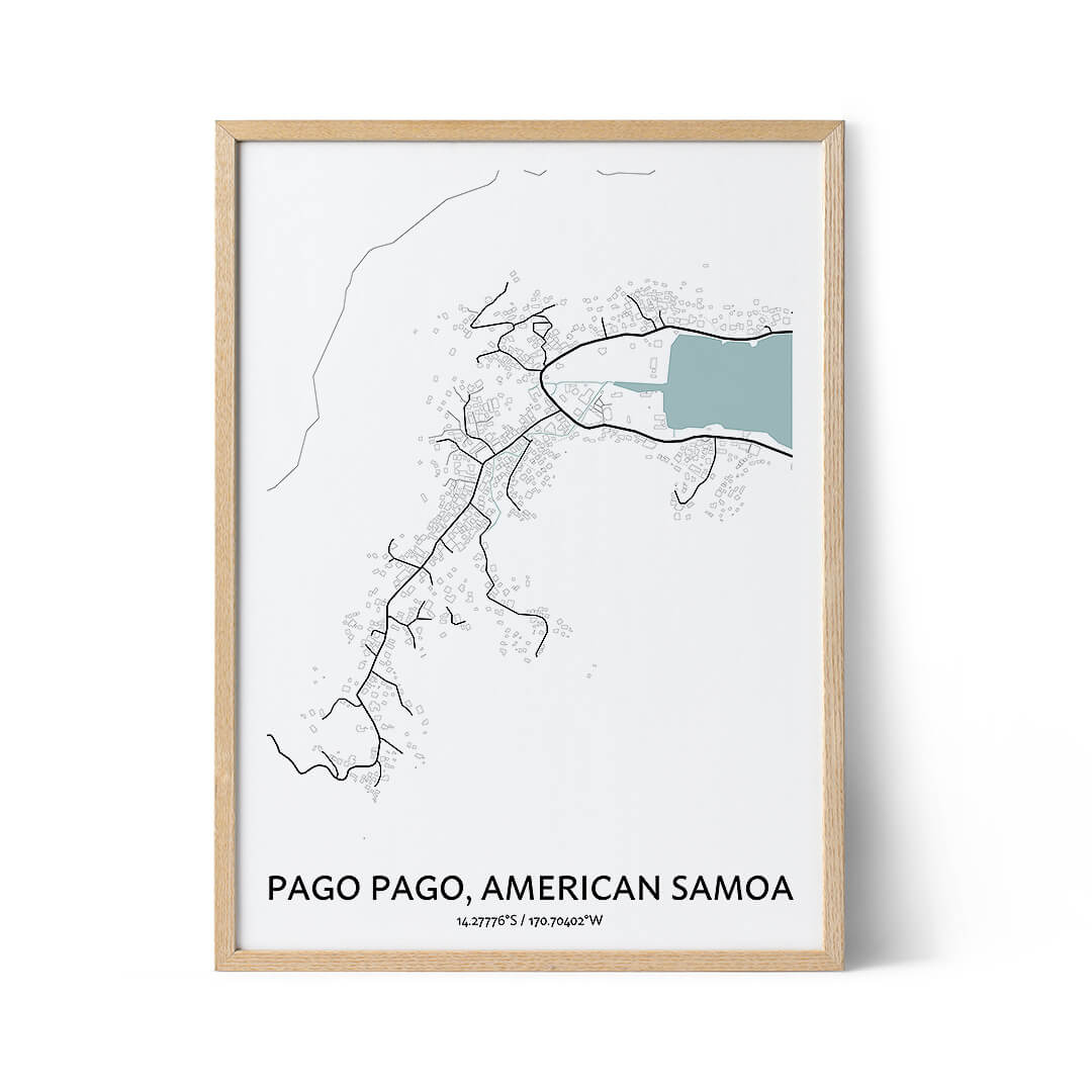 Pago Pago city map poster