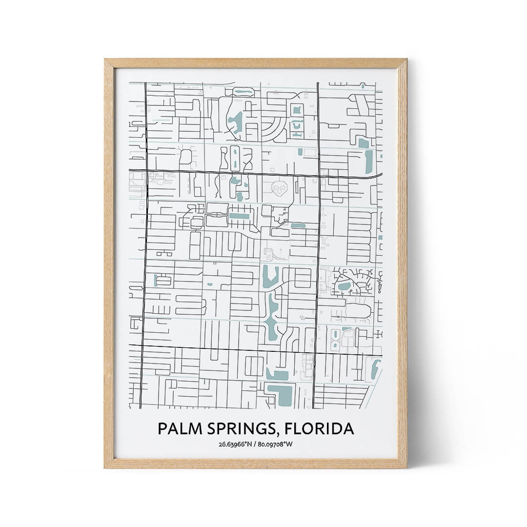 Poster della mappa di Palm Springs