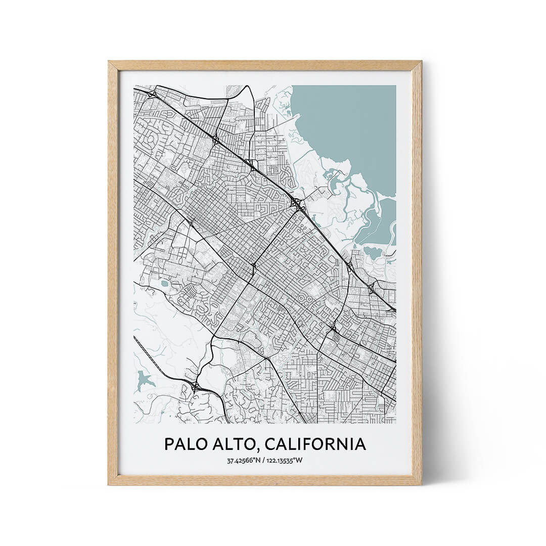 Palo Alto City Map Poster 