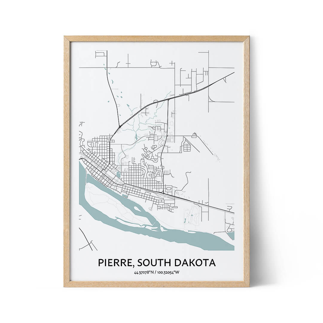 Pierre city map poster