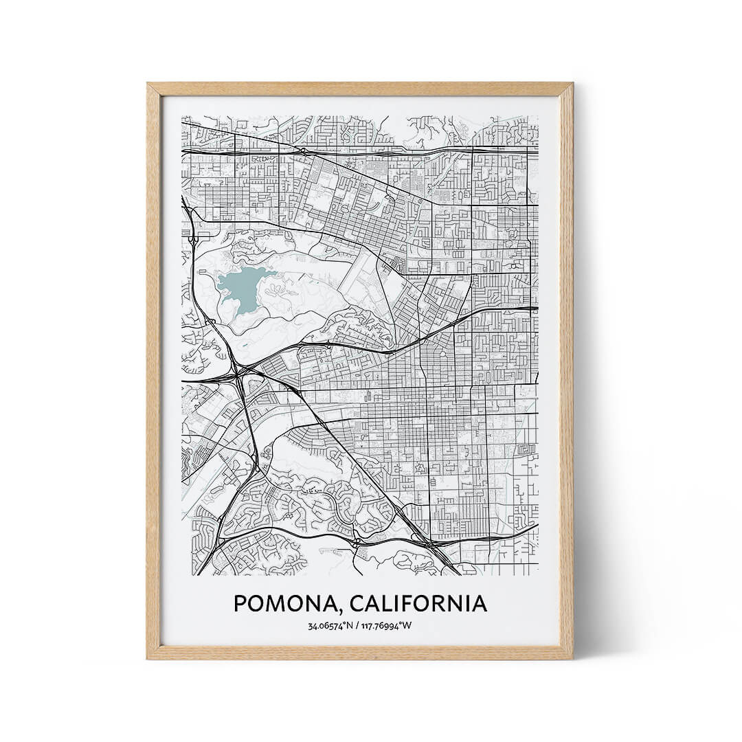 Pomona city map poster