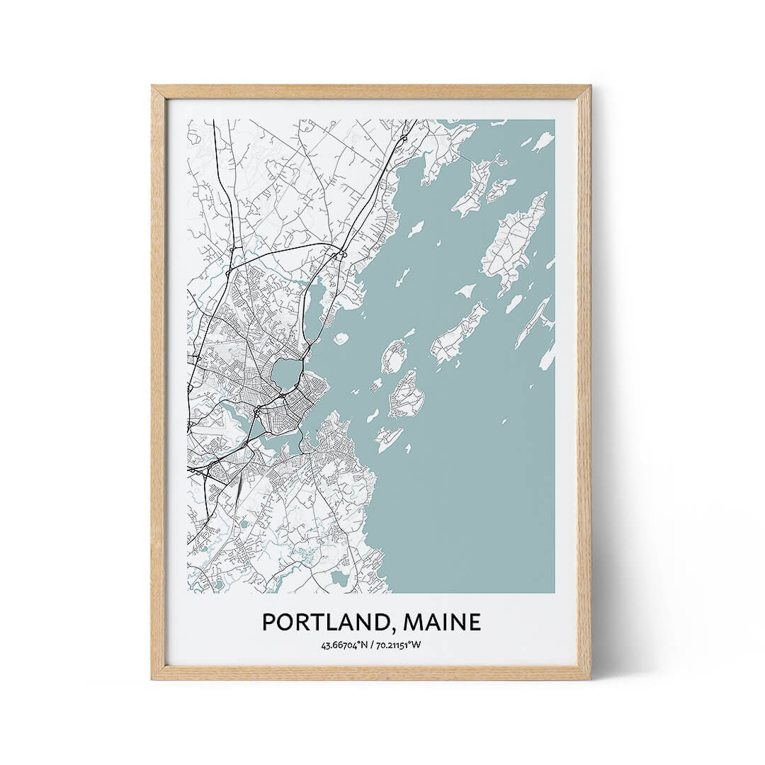 Portland city map poster