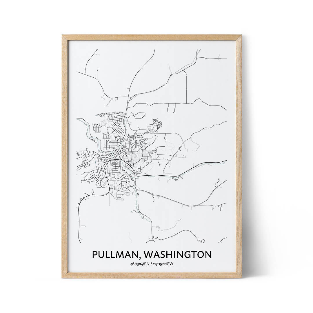 Pullman Map Poster - Your City Map Art - Positive Prints