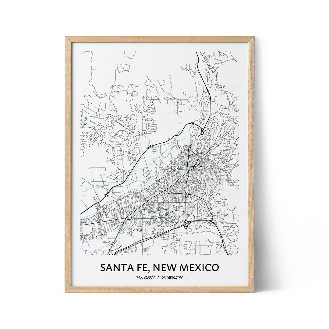 Santa Fe city map poster