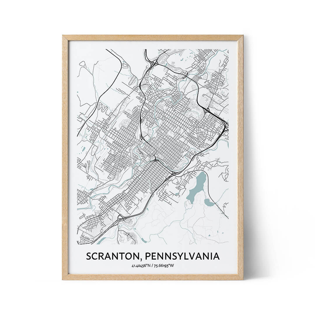 Scranton city map poster