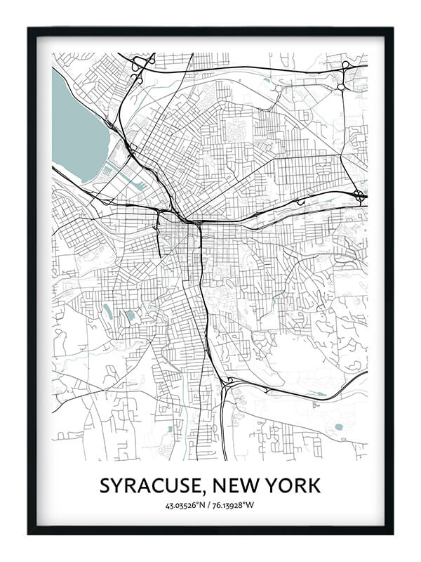 Syracuse Map Poster - Your City Map Art - Positive Prints