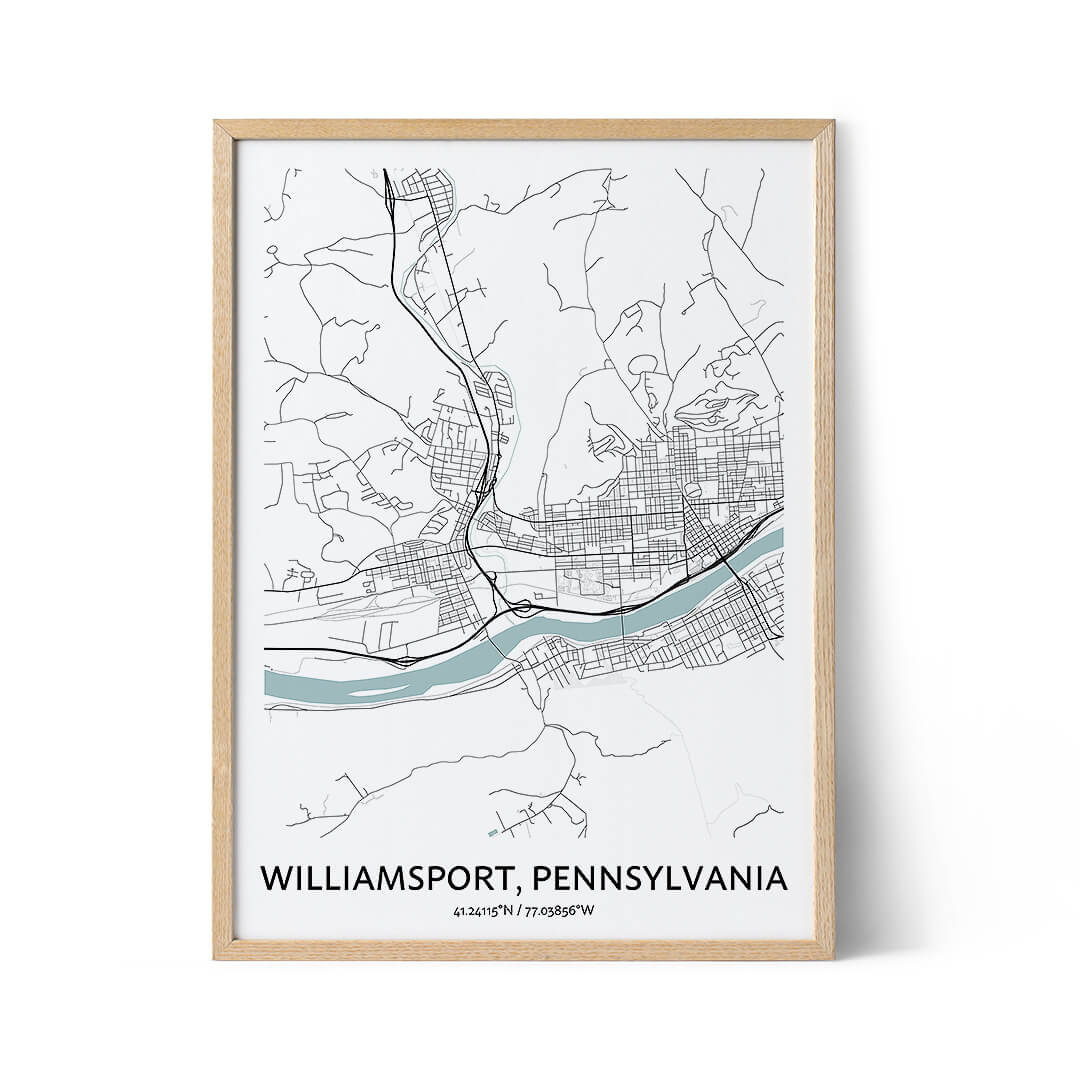 Williamsport city map poster