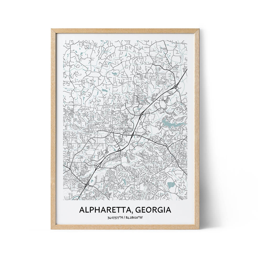 Alpharetta city map poster