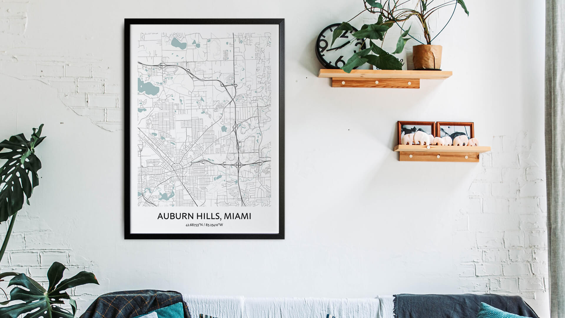 Auburn Hills Map Poster - Your City Map Art - Positive Prints