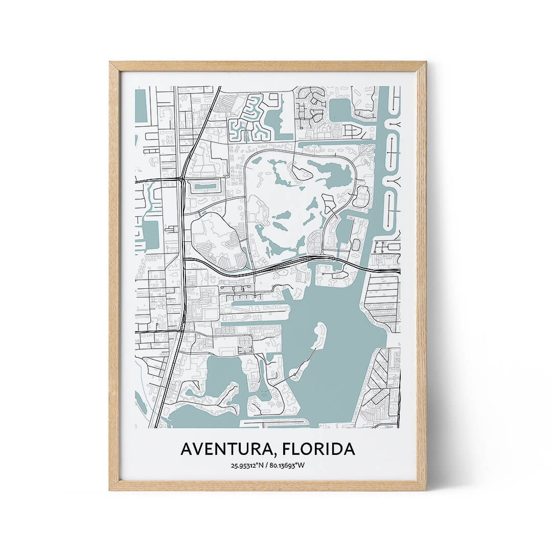 Aventura city map poster