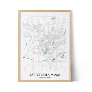 Battle Creek city map poster
