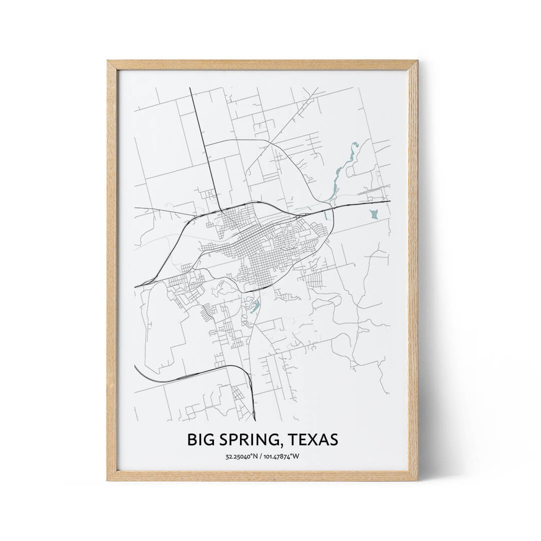 Big Spring Map Poster Your City Map Art Positive Prints
