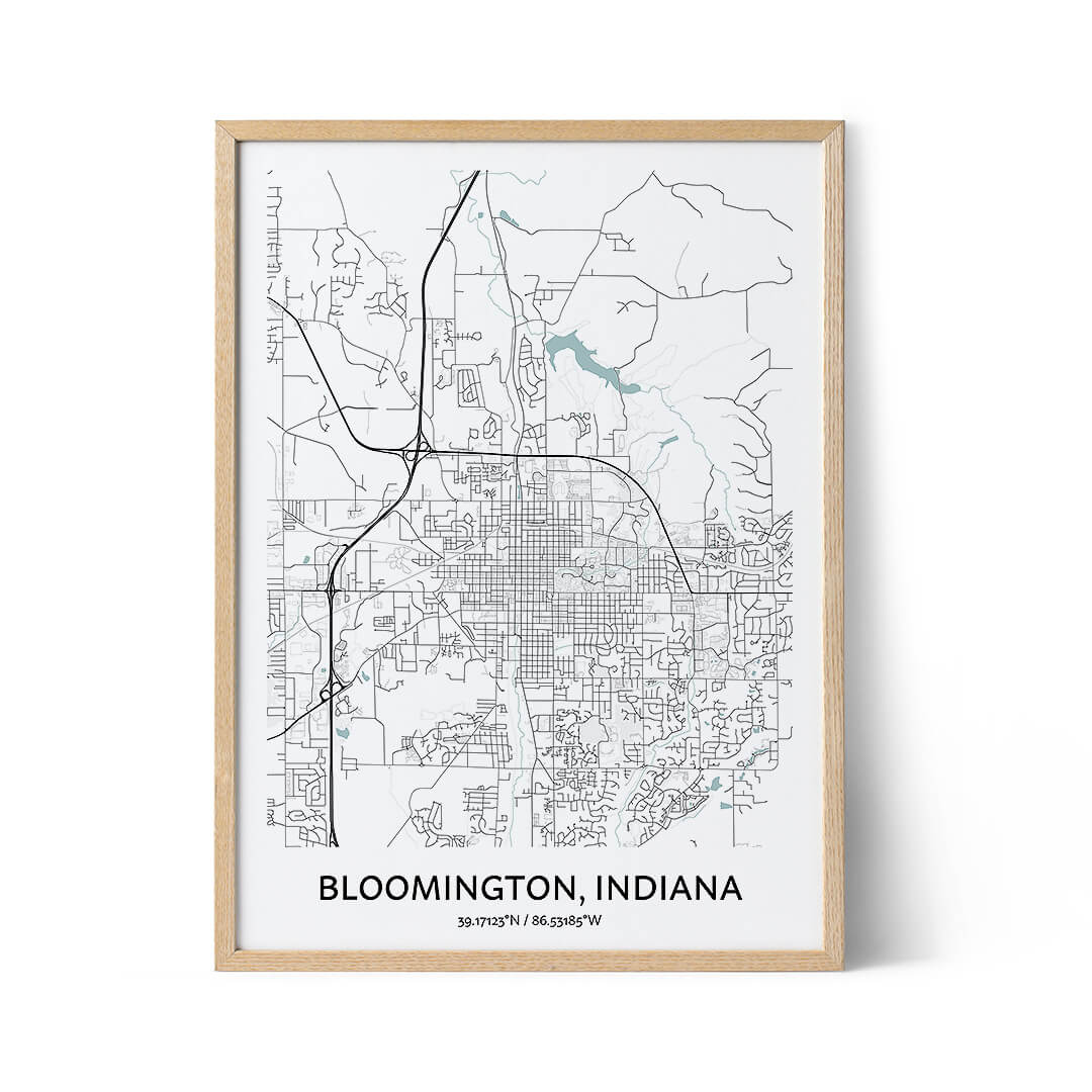 Bloomington city map poster