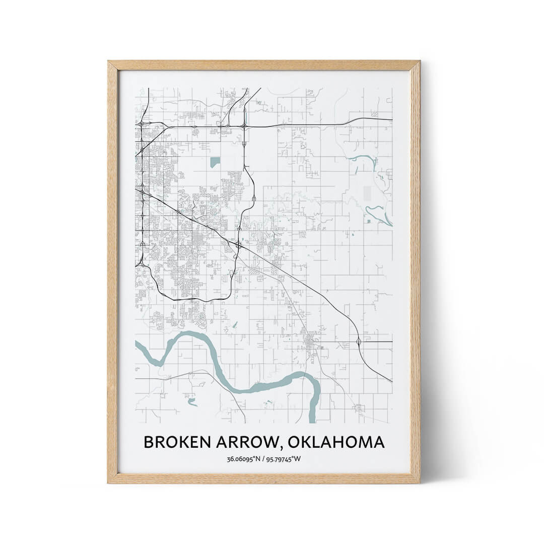 Broken Arrow city map poster