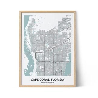 Cape Coral city map poster