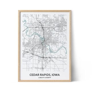 Cedar Rapids city map poster