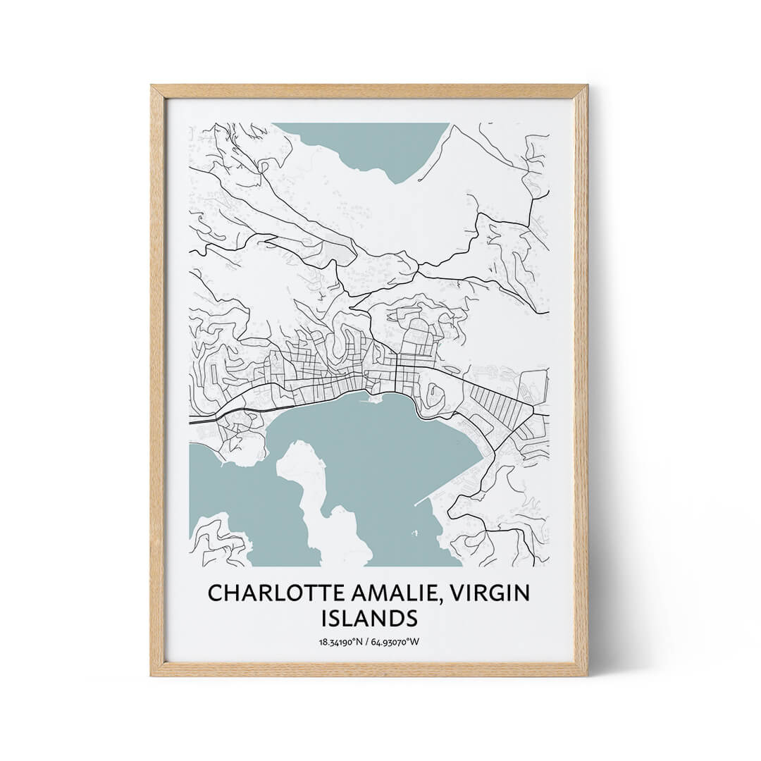 Charlotte Amalie city map poster