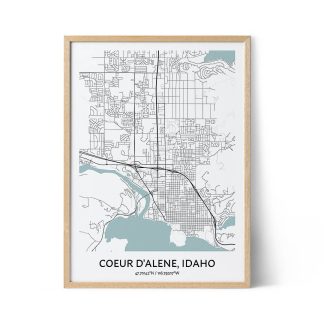 Coeur d'Alene city map poster