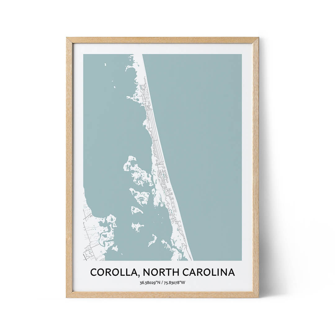 Corolla city map poster