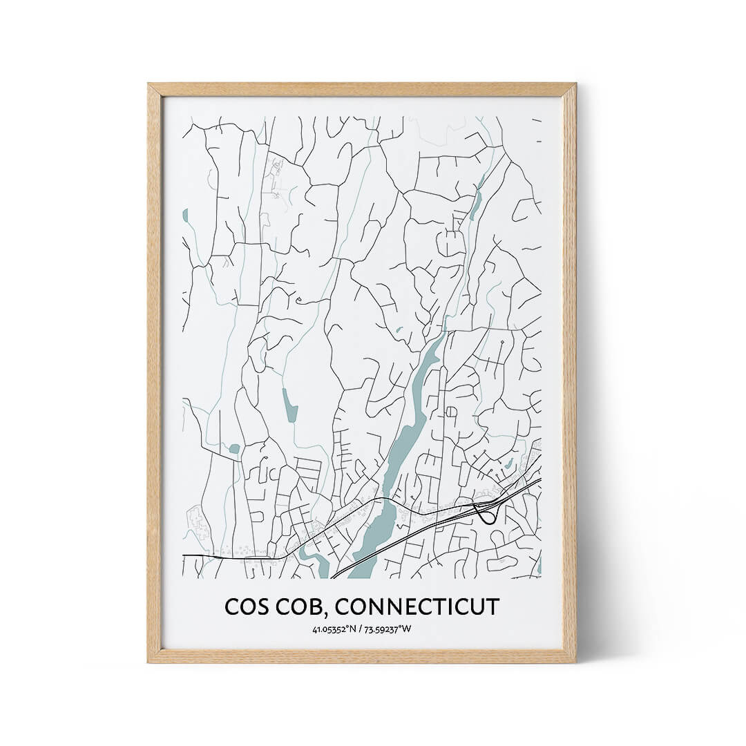 Cos Cob city map poster