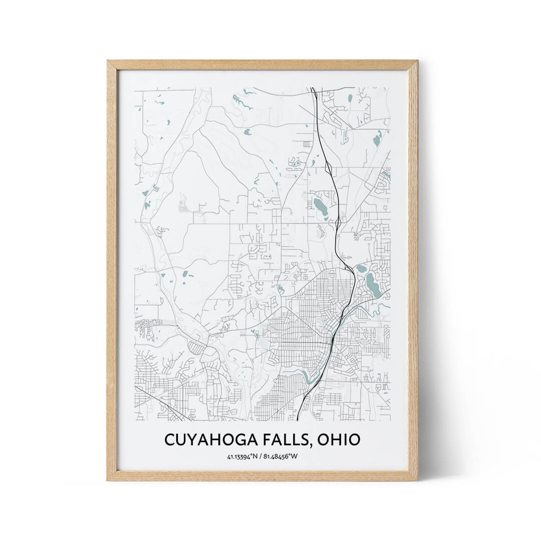 Cuyahoga Falls city map poster