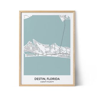 Destin city map poster