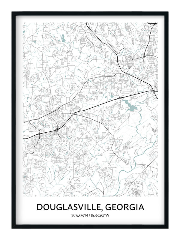 Douglasville Map Poster Your City Map Art Positive Prints