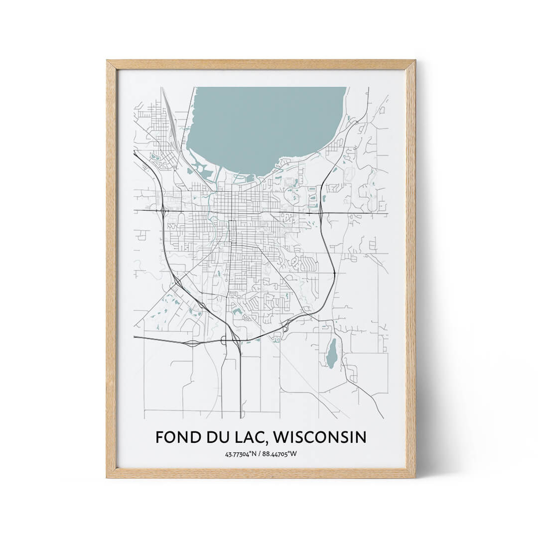 Fond du Lac Map Poster - Your City Map Art - Positive Prints