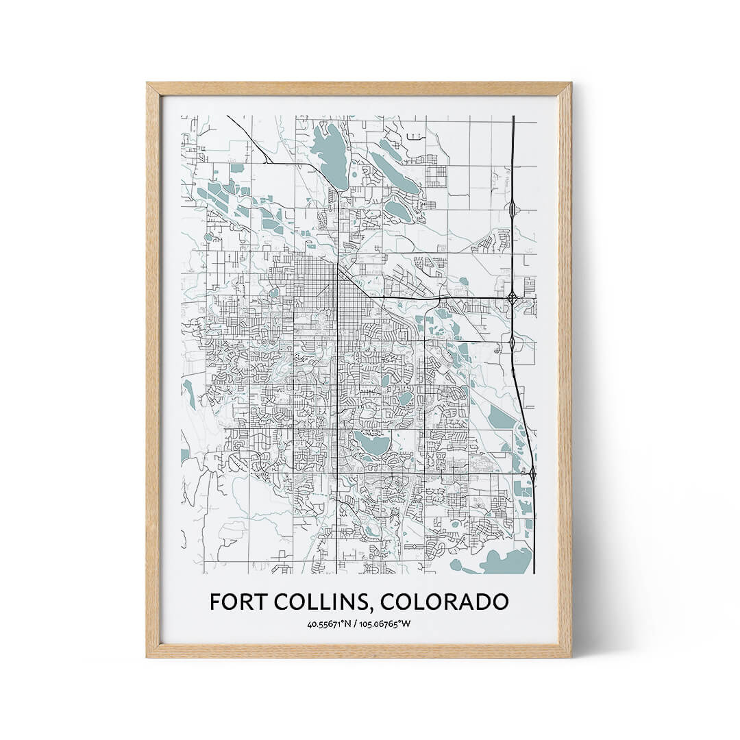 Fort Collins city map poster