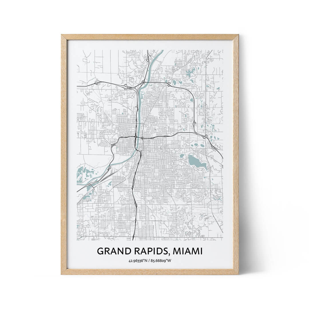 Grand Rapids city map poster